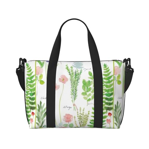 Spring Herb Backyard Print Weekender Bag - Unisex Sport Gymnasium Bag, Hospital Bag, and Journey Carry-On