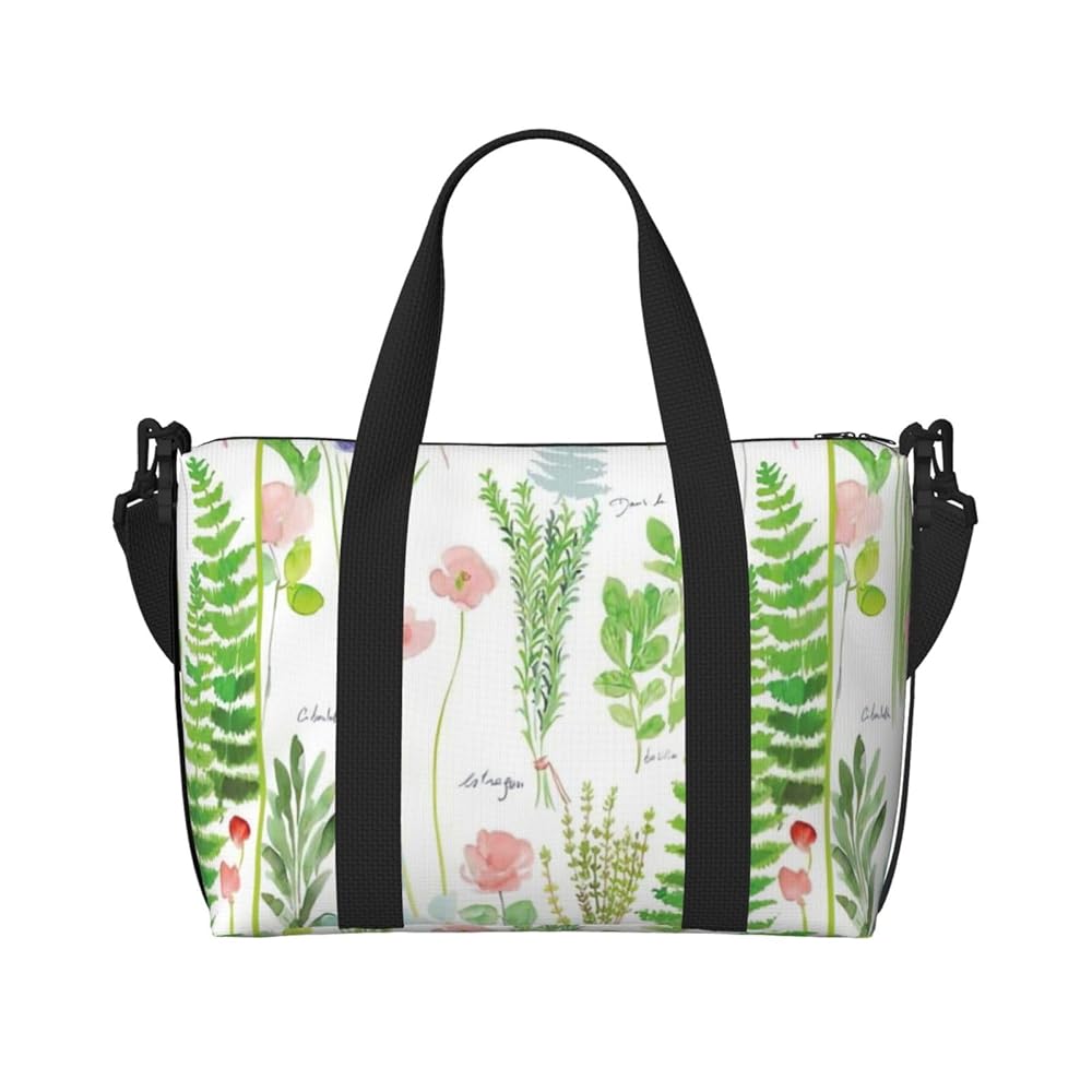 Spring Herb Backyard Print Weekender Bag – Unisex Sport Gymnasium Bag, Hospital Bag, and Journey Carry-On